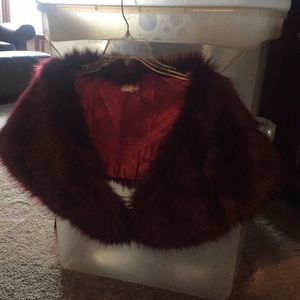 Faux fur wedding wrap